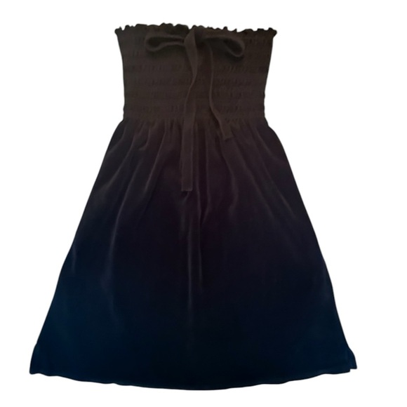 Juicy Couture Y2K Vintage Black Velour Strapless/Halter Dress/Coverup Size P/XS - Picture 1 of 9